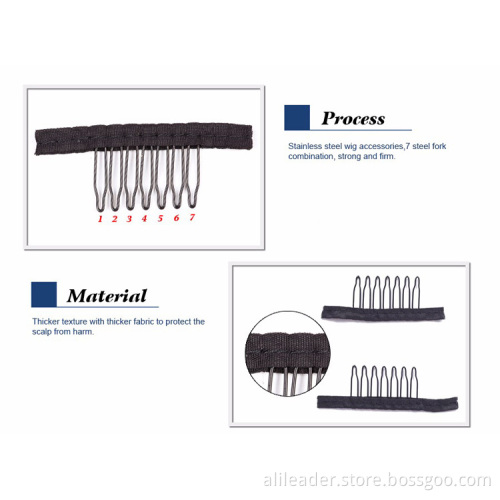 7 Teeth Stainless Steel Wig Combs For Wig
